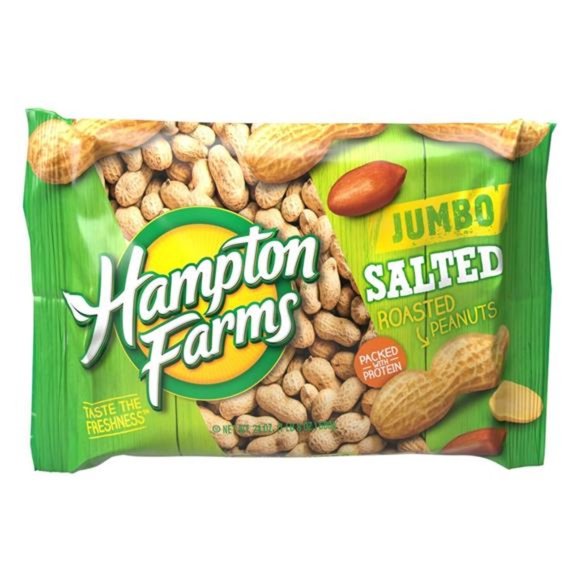 Hampton Farms  USA Grown All-Natural Jumbo Roasted In-Shell Salted Peanuts 24 oz - Picture 2 of 4